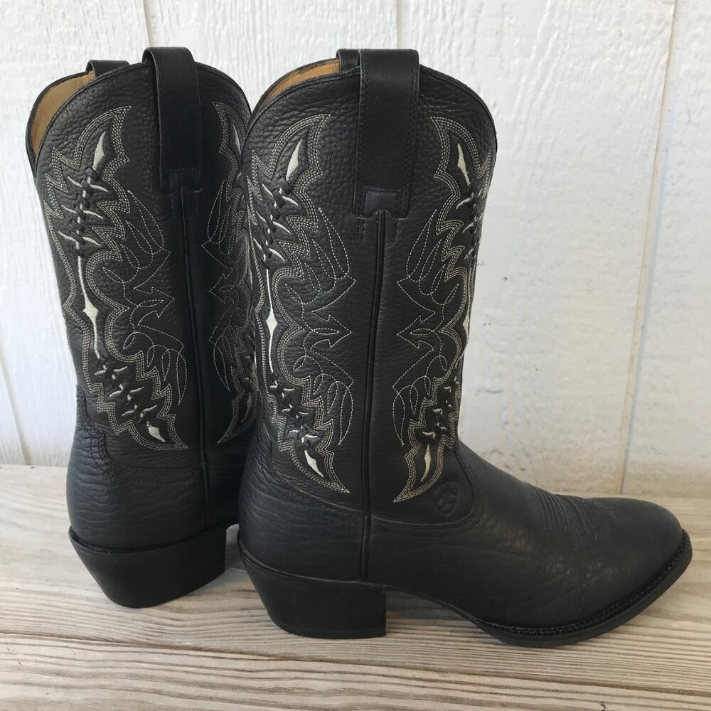 Ariat Buckstitch Bull Shoulder Mens Black Cowboy Western Boots 10.5 D 37423 - Picture 3 of 13